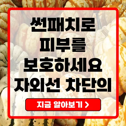썬패치 자외선 차단의 새로운 패러다임