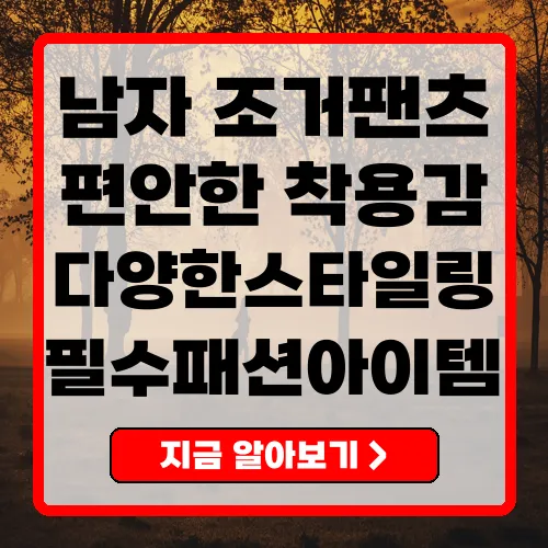 남자 조거팬츠 스타일과 편안함을 갖춘 필수 아이템