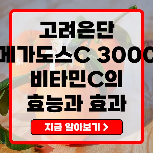 고려은단 메가도스C 3000의 모든 것 효능과 섭취 방법