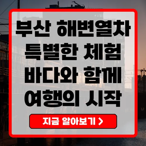 부산 해변열차 완벽 가이드 바다와 함께하는 특별한 여행