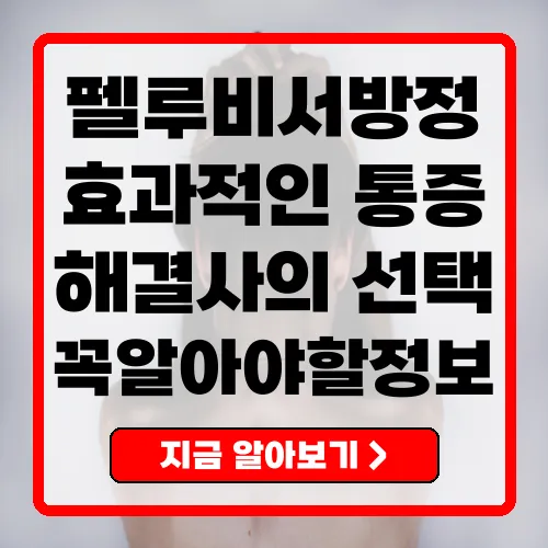 펠루비서방정 효과와 주의사항, 복용법까지 완벽 가이드