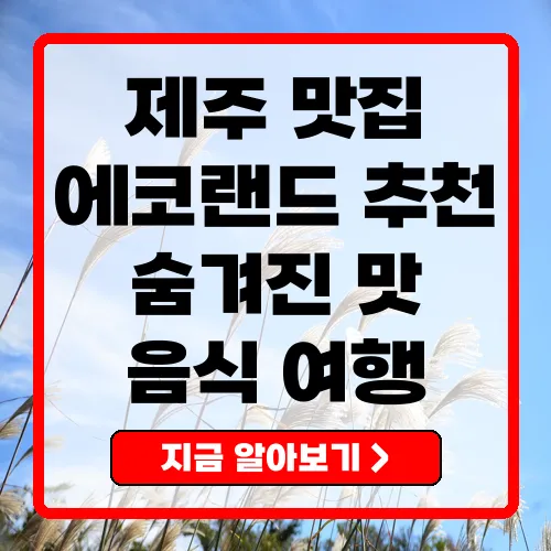 제주 에코랜드 근처 맛집 추천 숨겨진 보물 찾기