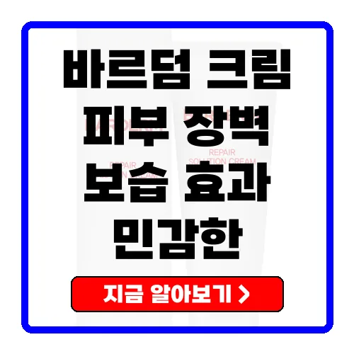 바르덤 크림으로 피부 장벽 강화하기