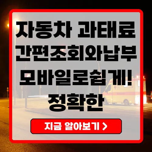 자동차과태료조회 간편하게 조회하고 납부하는 방법