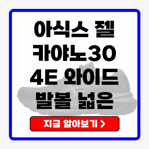 아식스 젤-카야노30 4E 엑스트라 와이드 러닝화 발볼 넓은 러너를 위한 안정적 쿠션 리뷰