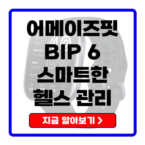 어메이즈핏 스마트워치 BIP 6 가성비 최고의 선택