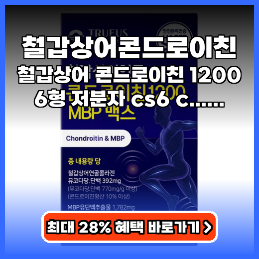 철갑상어콘드로이친 관절 튼튼! 식약처 인증 6형 영양제 추천