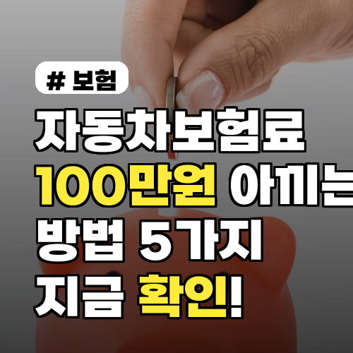 자동차보험료 100만원 아끼는 방법 5가지, 지금 확인!