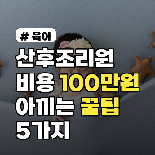 산후조리원 비용 100만원 아끼는 숨겨진 꿀팁 5가지