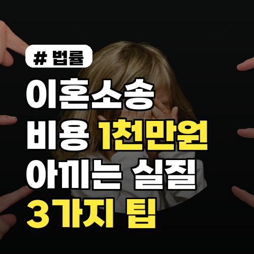 이혼소송 비용 1천만원 아끼는 실질 팁 3가지