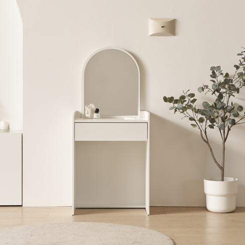 콤팩트 600 수납 LED 조명 수납 모던 미니 거울 화장대 - 일반화장대 상품 이미지