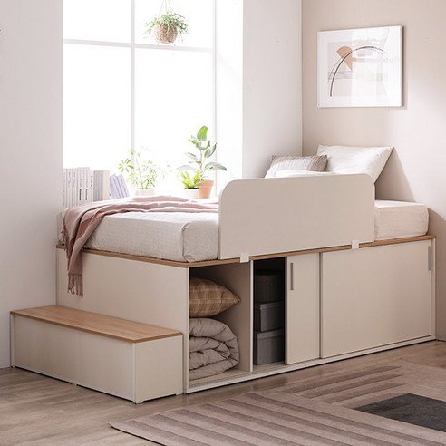 삼익가구 테리 슬라이딩 높은 수납 벙커 침대 빅수납 침대 세트 (안전가드+계단포함) - 침대 상품 이미지