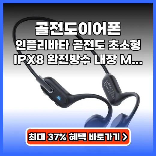 골전도이어폰 수영 운동에 딱! 완전방수 MP3 내장 제품 추천