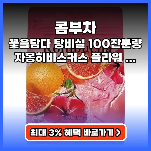 콤부차 탄산음료 대신 상큼한 자몽 히비스커스 벌크 음료 추천