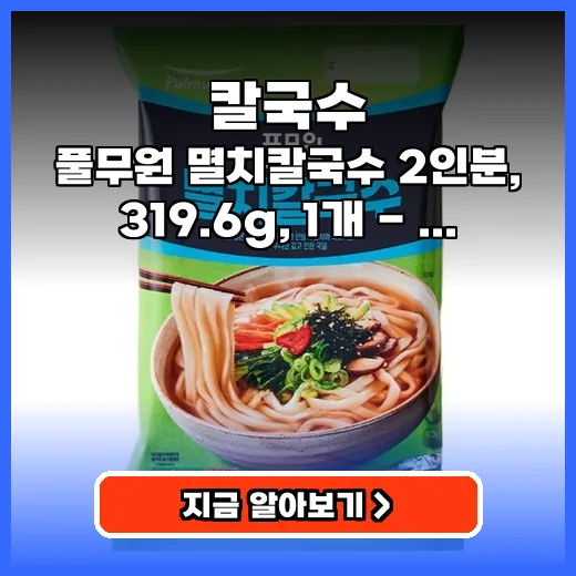 칼국수 육수 고민 없이 즐기는 쫄깃한 멸치생면 제품 추천