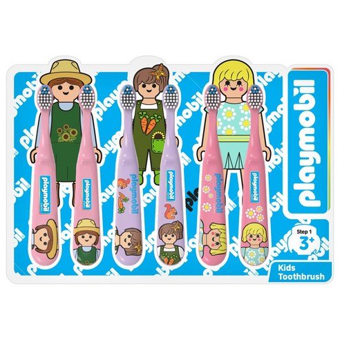 플레이모빌 어린이 칫솔 세트, 라이트핑크 + 라이..., 1세트 - 답례품 상품 이미지