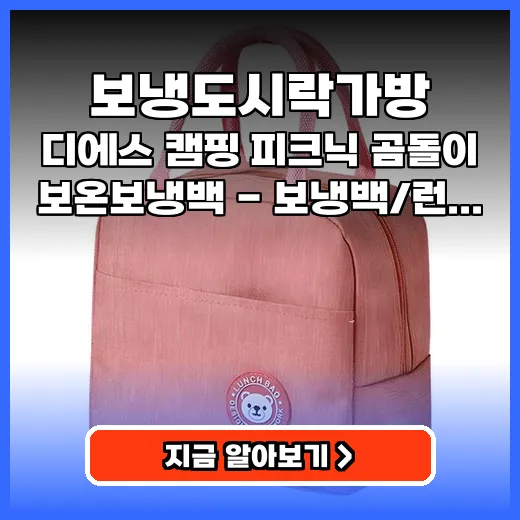보냉도시락가방 데일리 피크닉 만능! 감성 디자인 실용템 추천