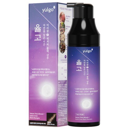 율고 자연을 담은 시간 순한 새치 염색샴푸 흑갈색, 200ml, 1개 - 염색샴푸 상품 이미지