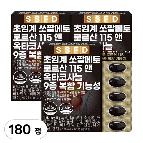 순수식품 쏘팔메토 로르산 115 옥타코사놀, 60정, 3개 - 쏘팔메토 상품 이미지