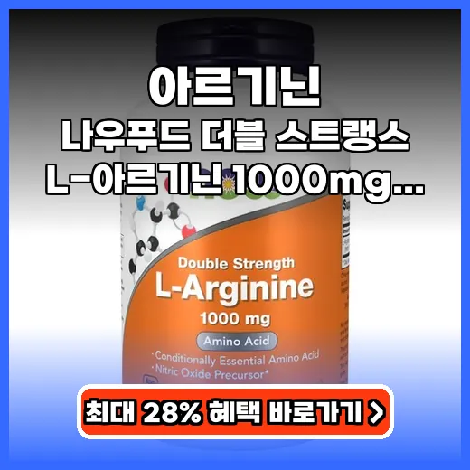 아르기닌 활력 충전! 나우푸드 1000mg 더블 스트렝스 제품 추천