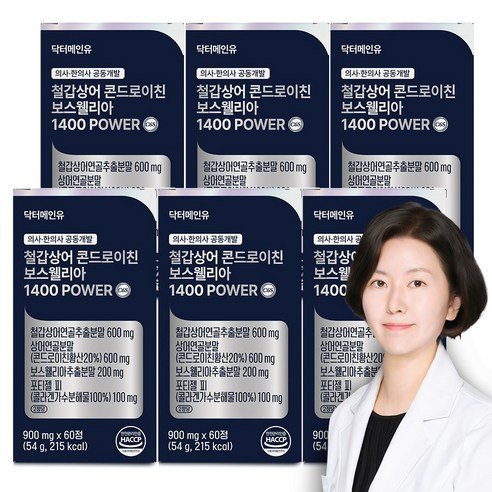 철갑상어 연골 콘드로이친 보스웰리아 1400 고함량 저분자 6형 콘트로이친 관절 닥터메인유 MBP c6s cs6, 60정, 6개 - 기타건강식품 상품 이미지